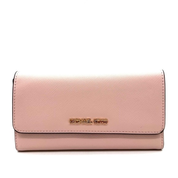 Michael Kors Large Trifold Wallet Powder Blush - Picture 1 of 7